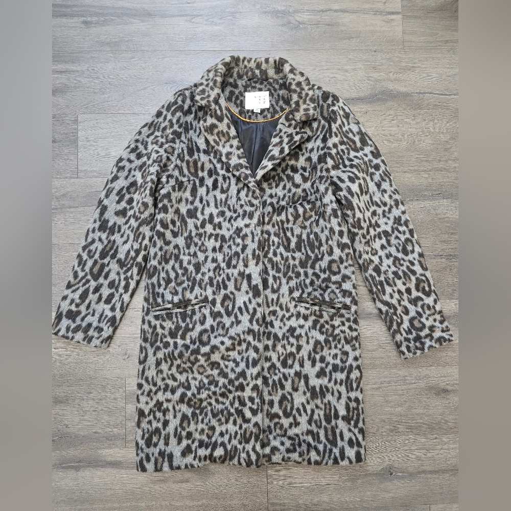 Animal Print Trench Coat Womens Size Small A New Day Faux Fur Baddie Streetwear